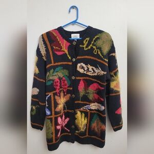 Vintage Susan Bristol Autumn Cardigan Sweater - Size Small
